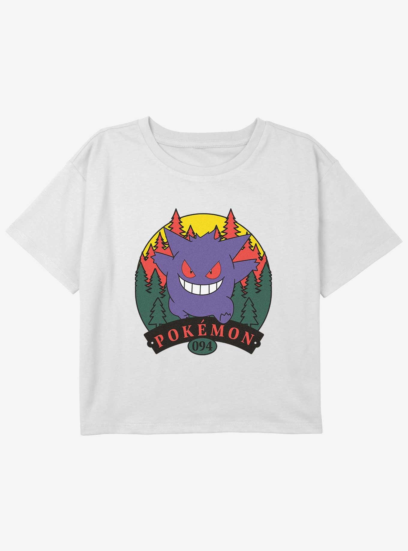 Pokemon Gengar Forest Attack Youth Girls Boxy Crop T-Shirt, , hi-res