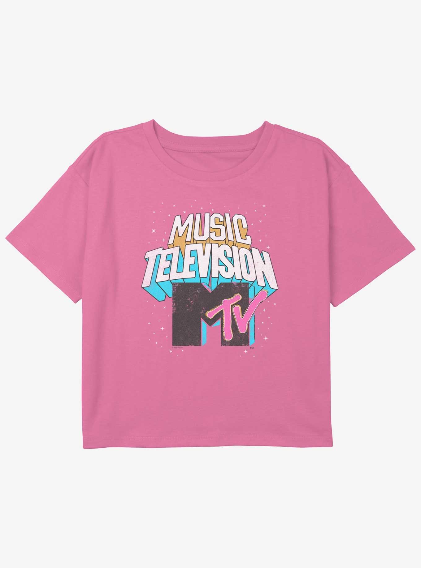 MTV Music Television Logo Youth Girls Boxy Crop T-Shirt