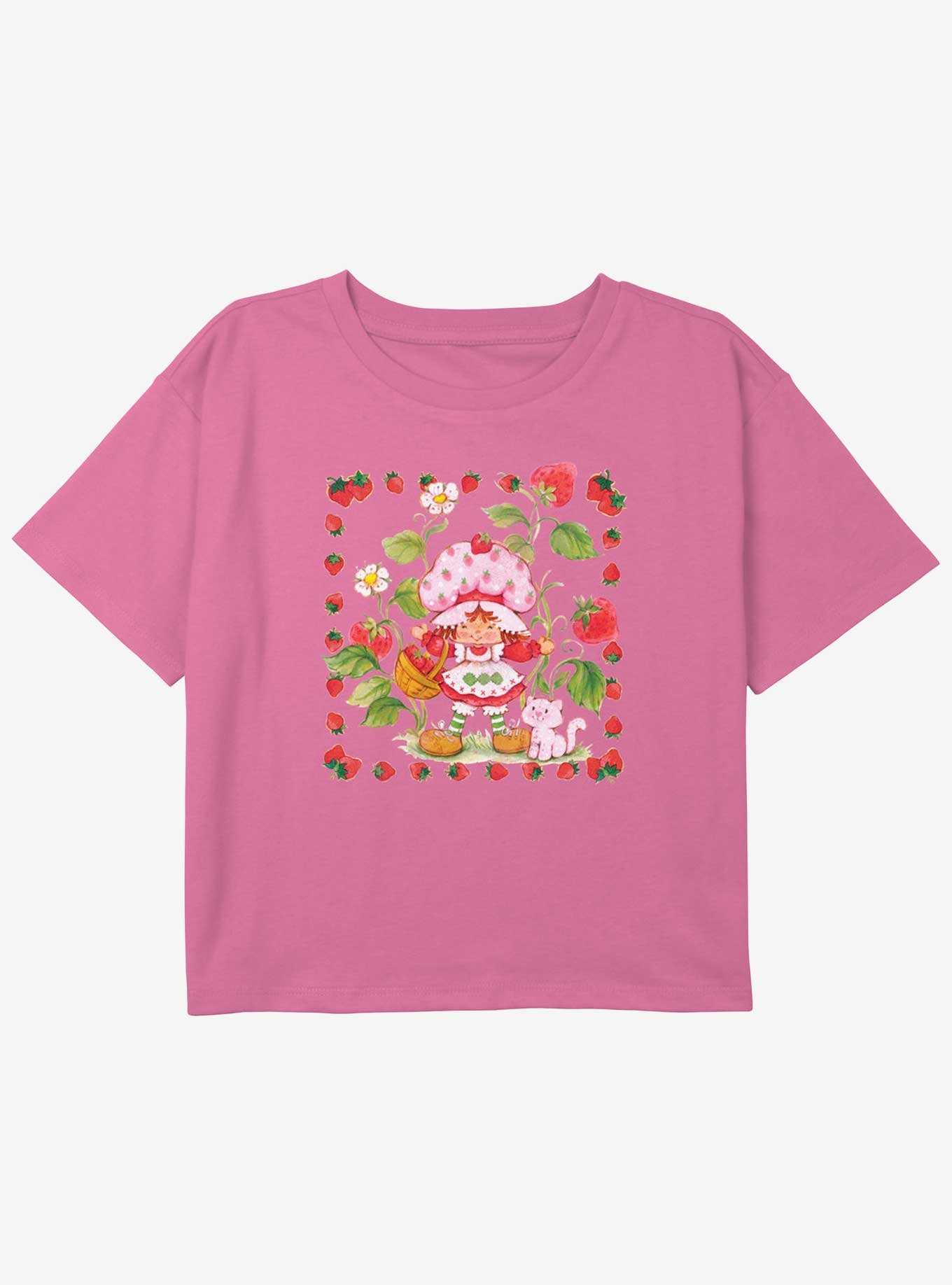 Strawberry Shortcake Strawberry Mode Youth Girls Boxy Crop T-Shirt, , hi-res