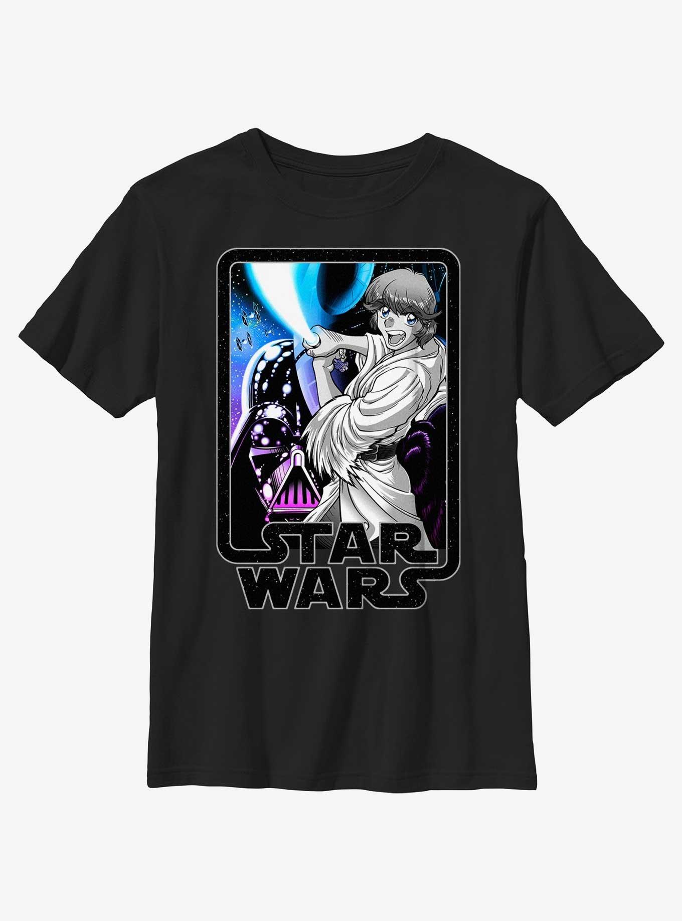 Star Wars Anime Lightsaber Fight Youth T-Shirt, , hi-res