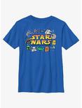 Star Wars A Long Time Ago Doodle Icons Youth T-Shirt, ROYAL, hi-res
