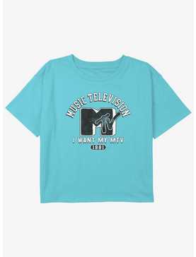 MTV I Want My MTV 1981 Youth Girls Boxy Crop T-Shirt, , hi-res
