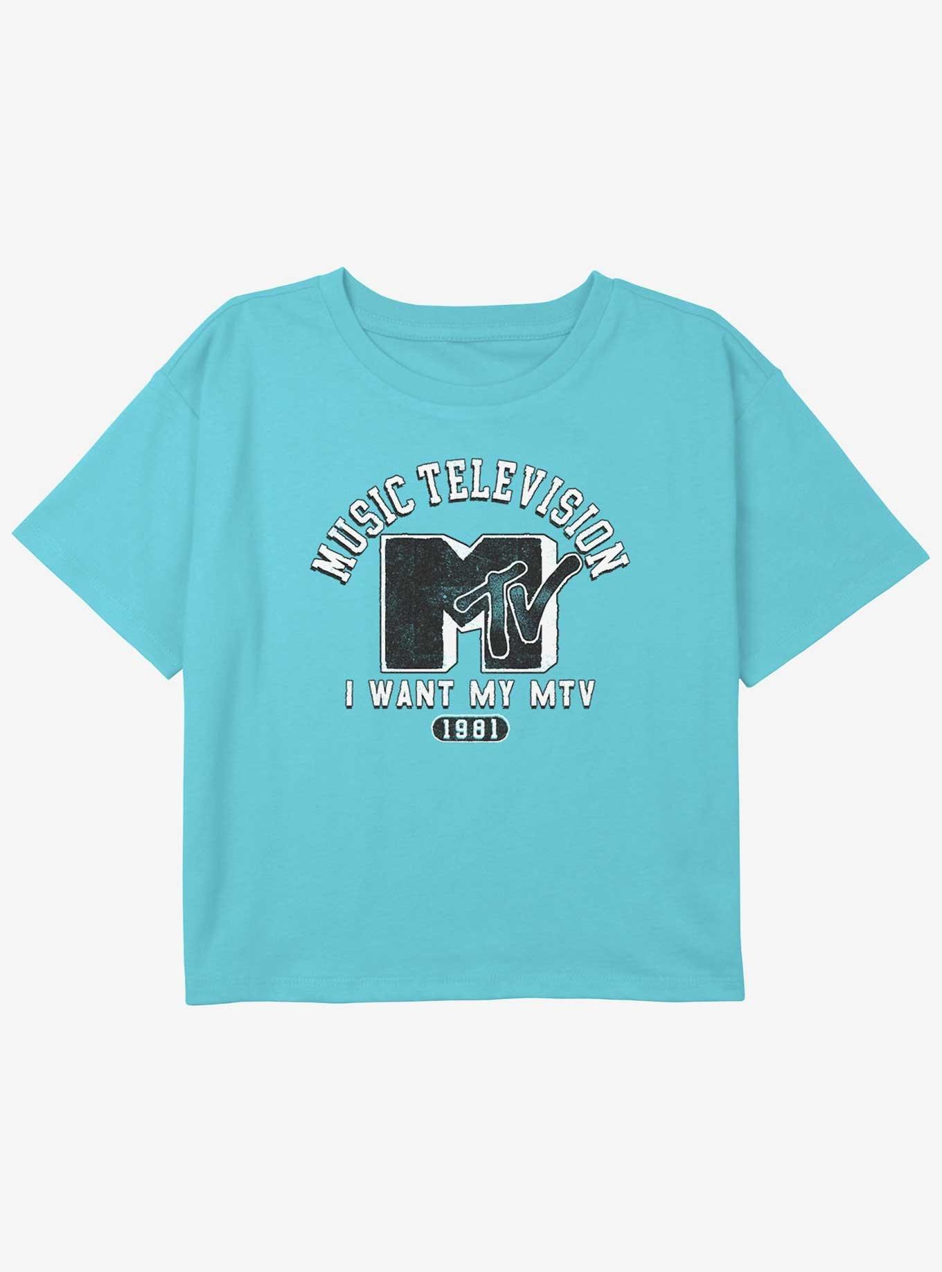MTV I Want My MTV 1981 Youth Girls Boxy Crop T-Shirt, , hi-res