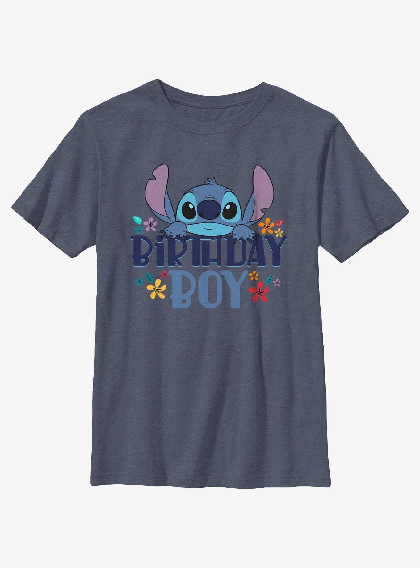 Disney Lilo & Stitch Birthday Boy Stitch Youth T-Shirt, NAVY HTR, hi-res