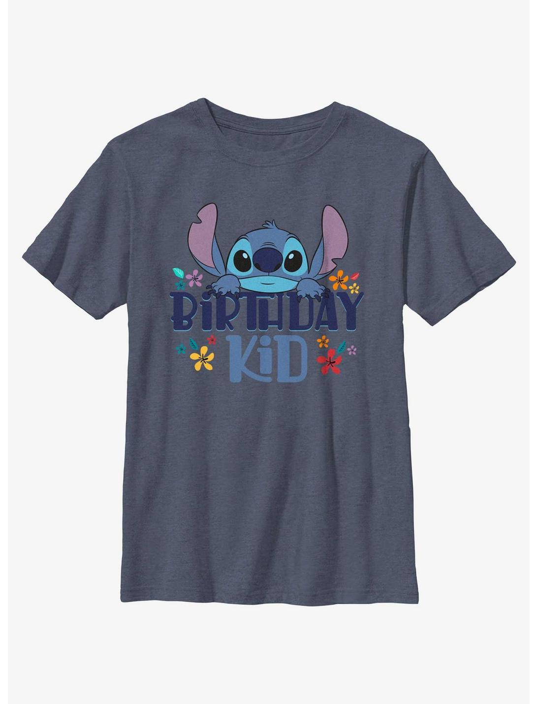 Disney Lilo & Stitch Birthday Kid Stitch Youth T-Shirt, NAVY HTR, hi-res