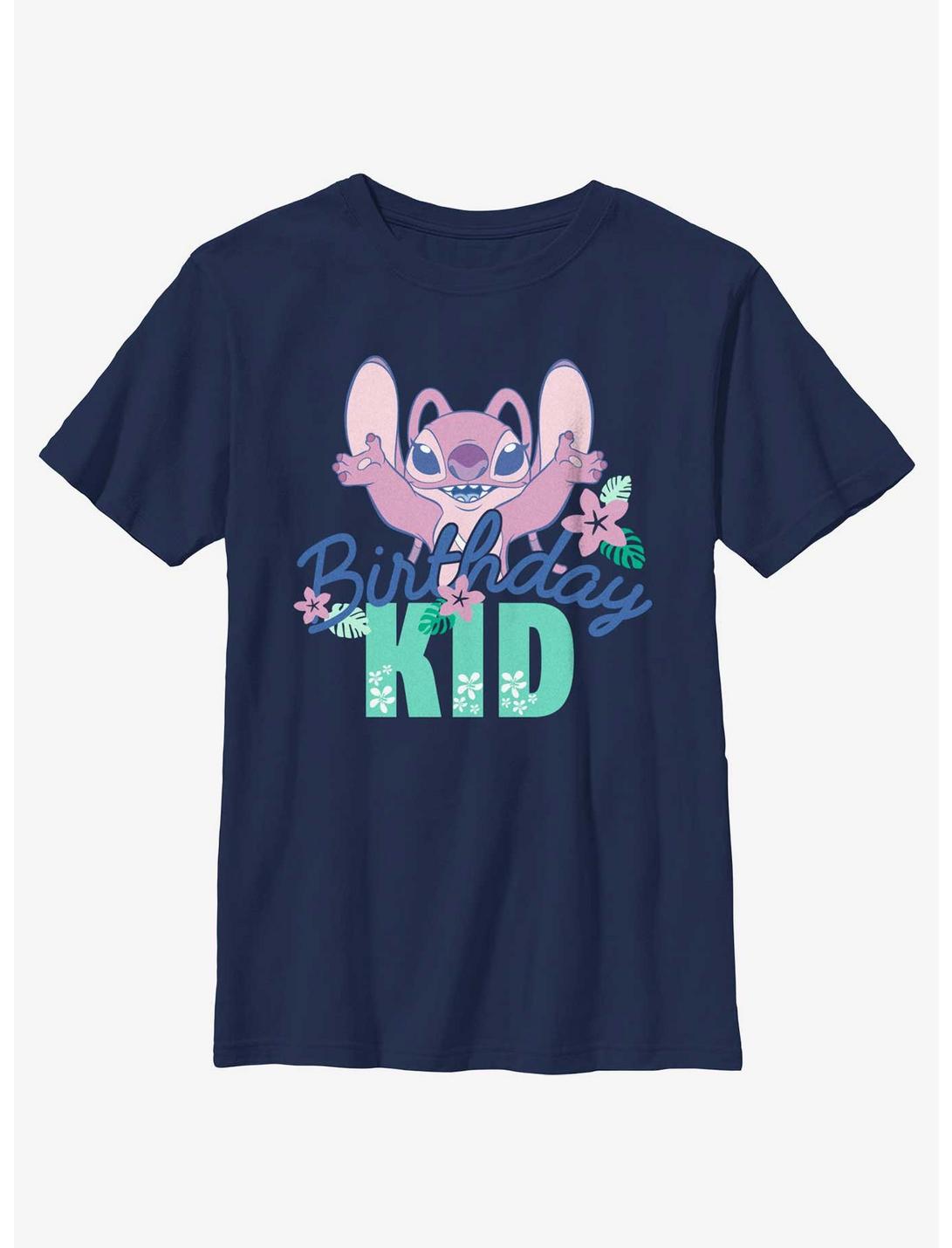 Disney Lilo & Stitch Birthday Kid Angel Youth T-Shirt, NAVY, hi-res