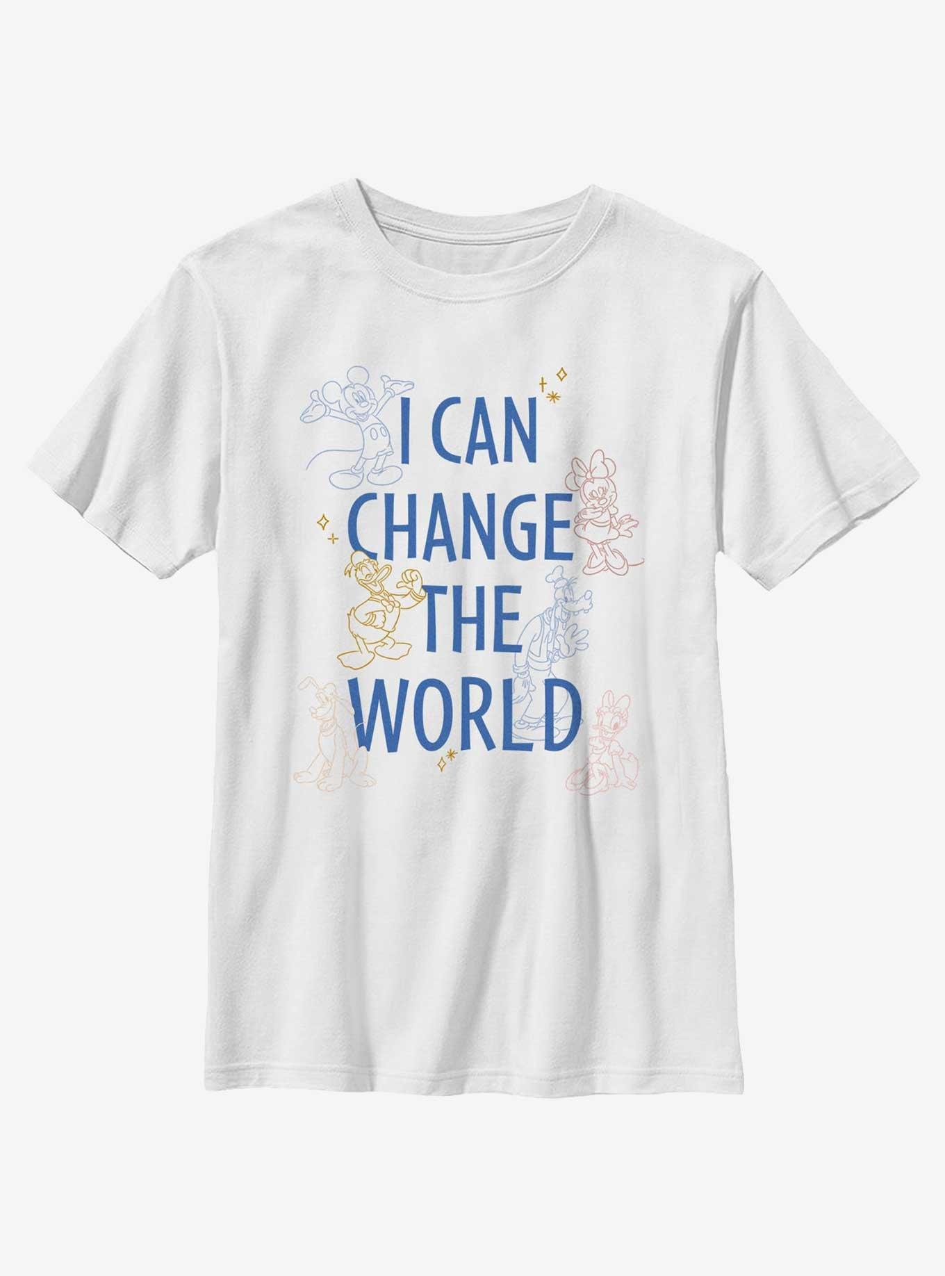 Disney Mickey Mouse & Friends I Can Change The World Youth T-Shirt, WHITE, hi-res