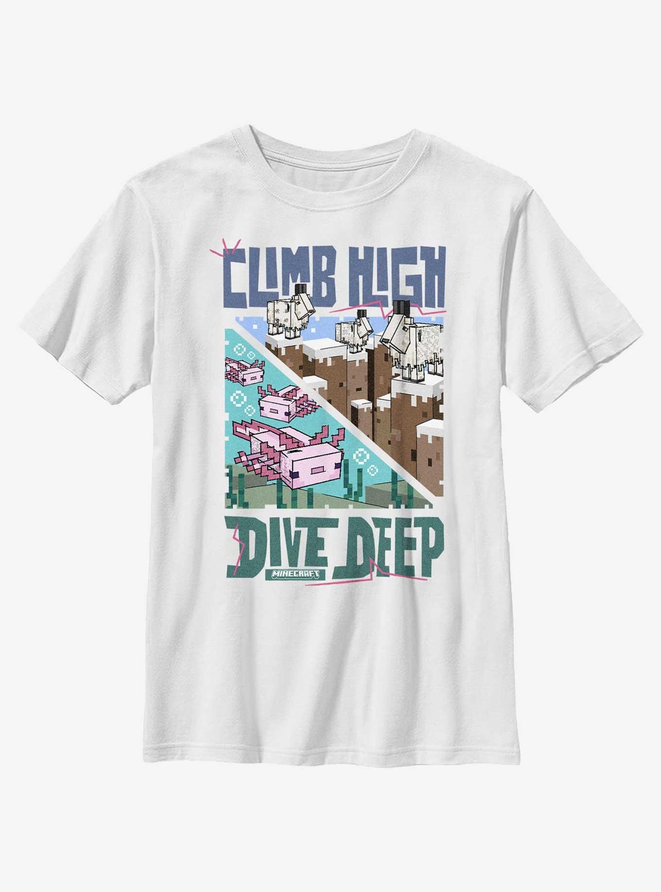 Minecraft Climb High Dive Deep Youth T-Shirt