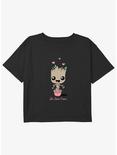 Marvel Guardians of the Galaxy Vol. 3 Cute Groot Youth Girls Boxy Crop T-Shirt, BLACK, hi-res