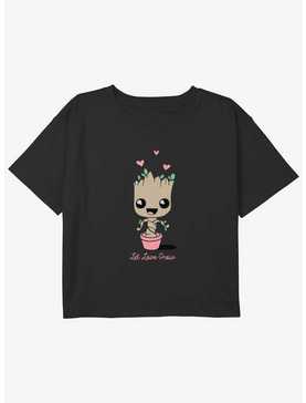 Marvel Guardians of the Galaxy Vol. 3 Cute Groot Youth Girls Boxy Crop T-Shirt, , hi-res