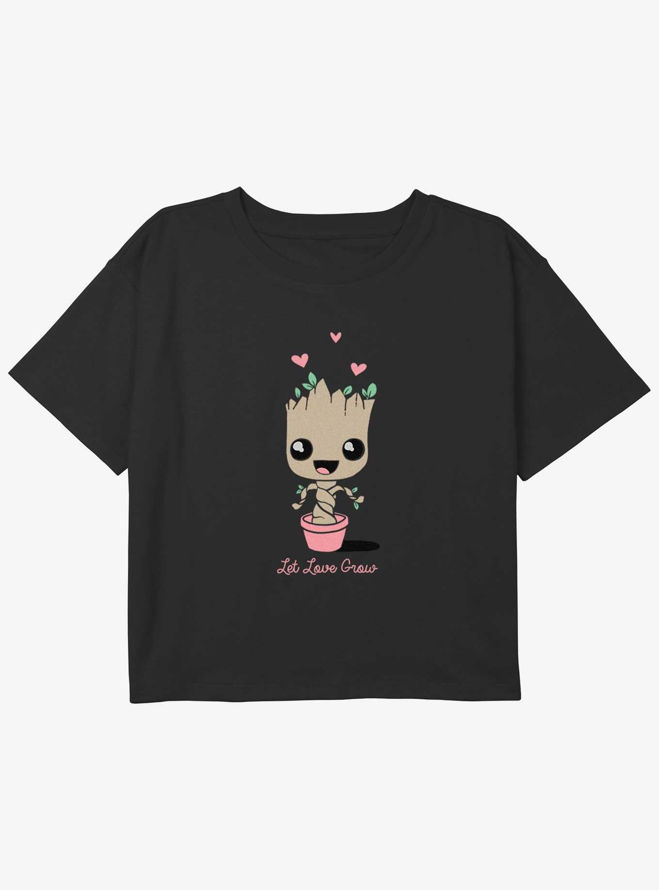 Marvel Guardians of the Galaxy Vol. 3 Cute Groot Youth Girls Boxy Crop T-Shirt, , hi-res
