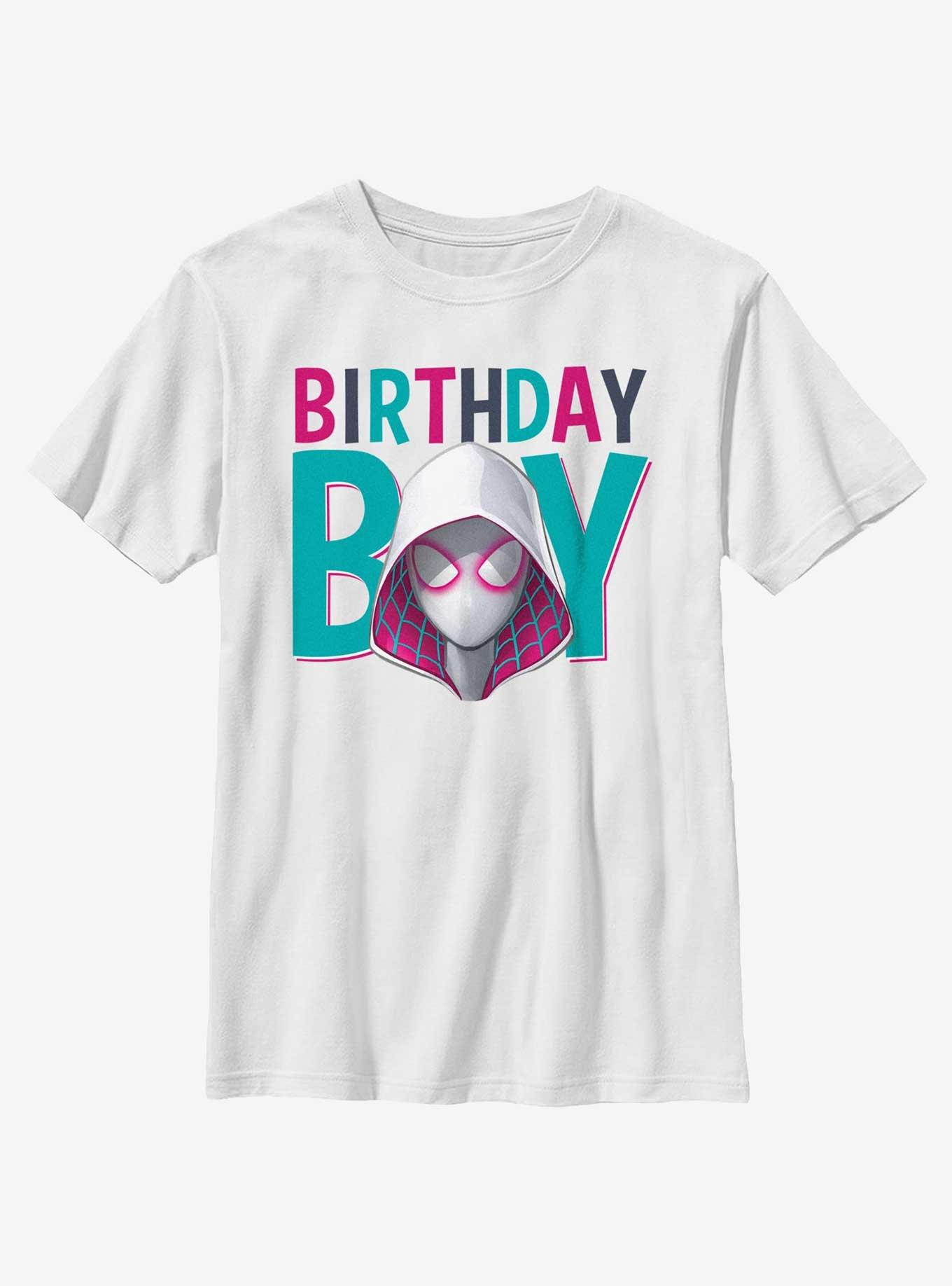 Marvel Spider-Man Birthday Boy Spider Gwen Face Youth T-Shirt, WHITE, hi-res