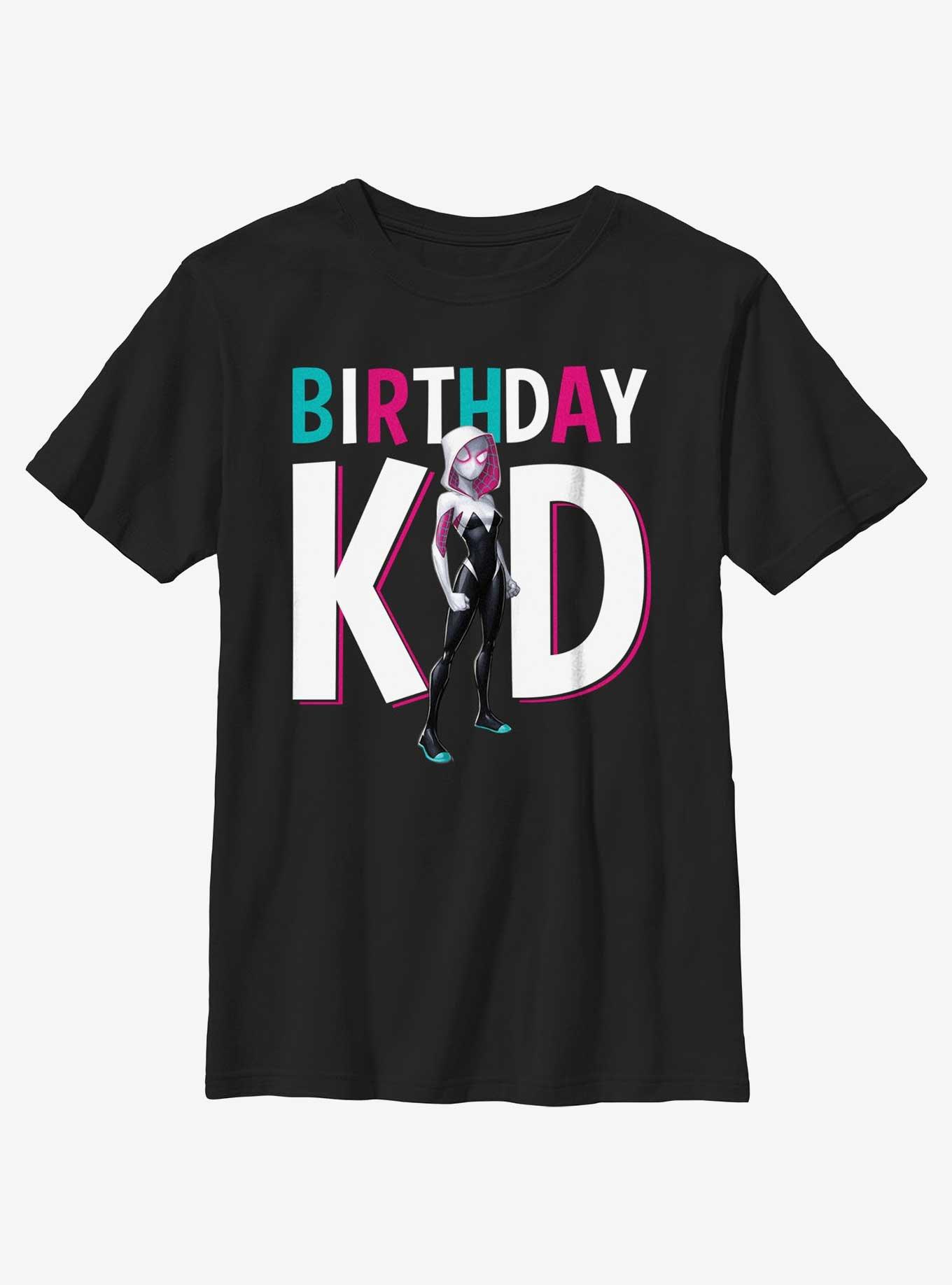 Marvel Spider-Man Birthday Kid Spider Gwen Portrait Youth T-Shirt, , hi-res