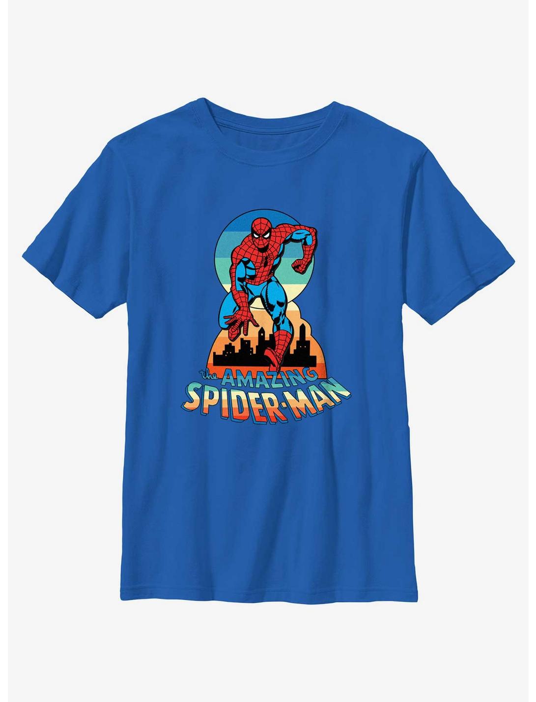 Marvel Spider-Man Running City Youth T-Shirt, ROYAL, hi-res