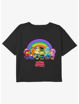 Nintendo Animal Crossing Rainbow Lineup Youth Girls Boxy Crop T-Shirt, , hi-res