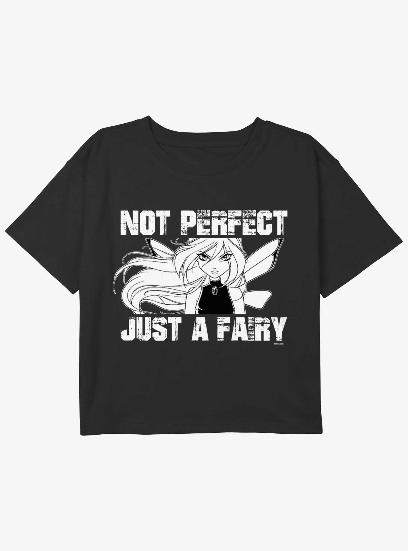 Winx Club Not Perfect Just A Fairy Youth Girls Boxy Crop T-Shirt, , hi-res