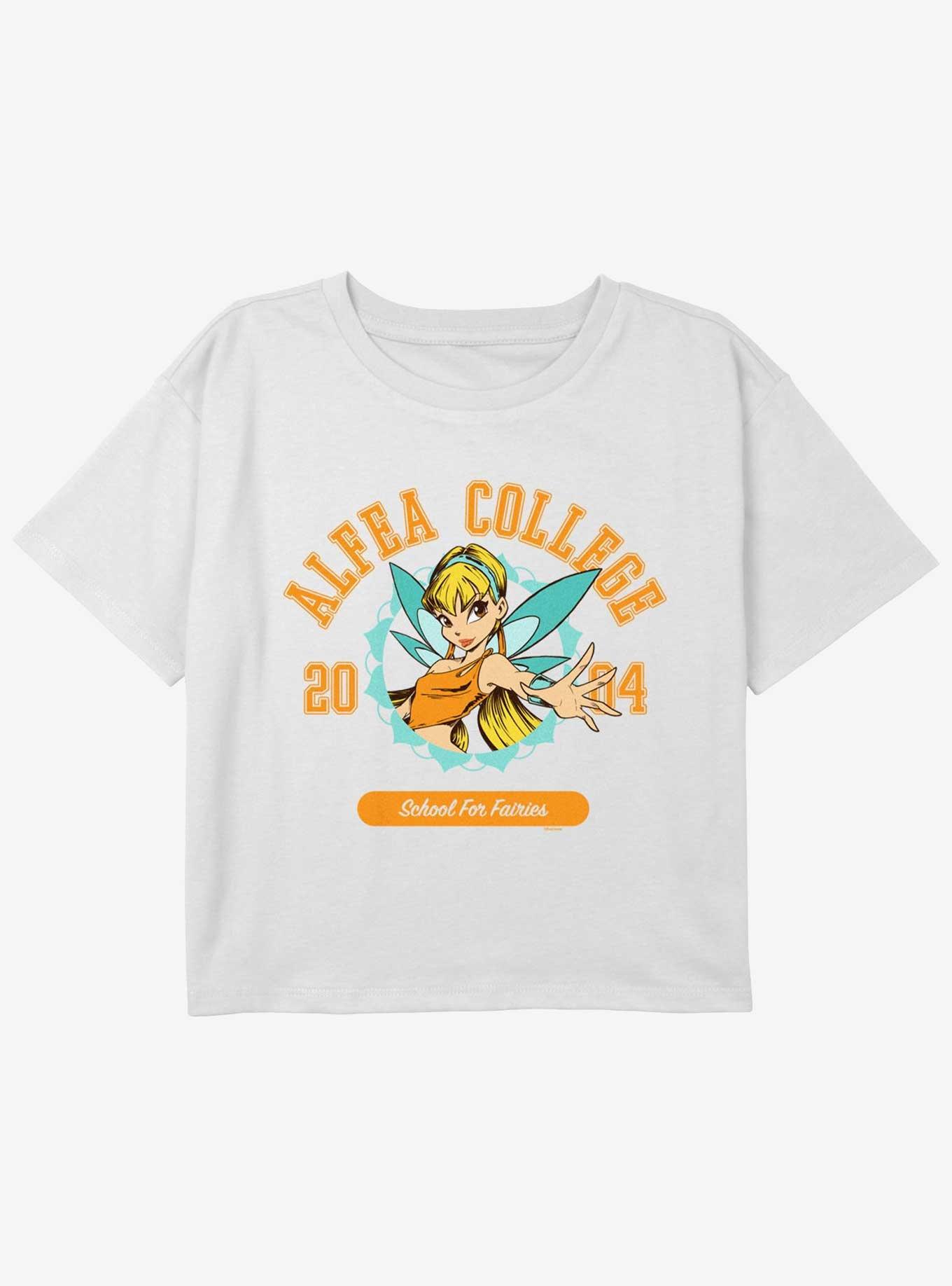 Winx Club Stella Collegiate Youth Girls Boxy Crop T-Shirt, WHITE, hi-res