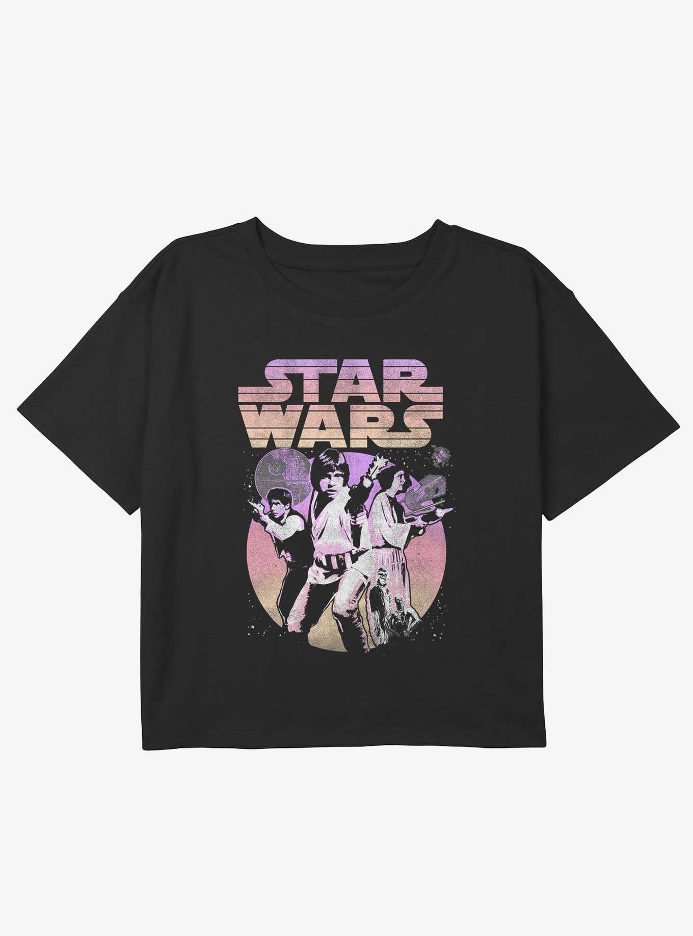 Star Wars Hero Fight Youth Girls Boxy Crop T-Shirt, BLACK, hi-res