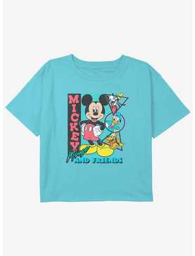 Disney Mickey Mouse & Friends Vintage Shapes Youth Girls Boxy Crop T-Shirt, , hi-res