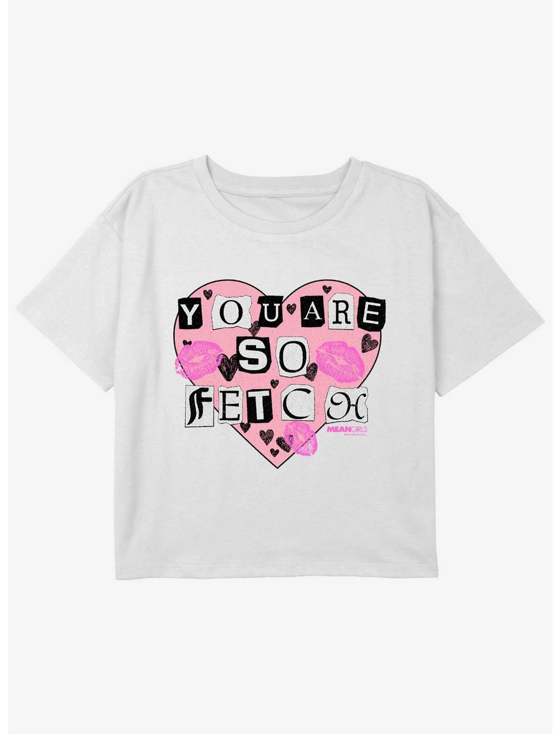 Mean Girls You Are So Fetch Youth Girls Boxy Crop T-Shirt, WHITE, hi-res