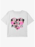 Mean Girls You Are So Fetch Youth Girls Boxy Crop T-Shirt, WHITE, hi-res