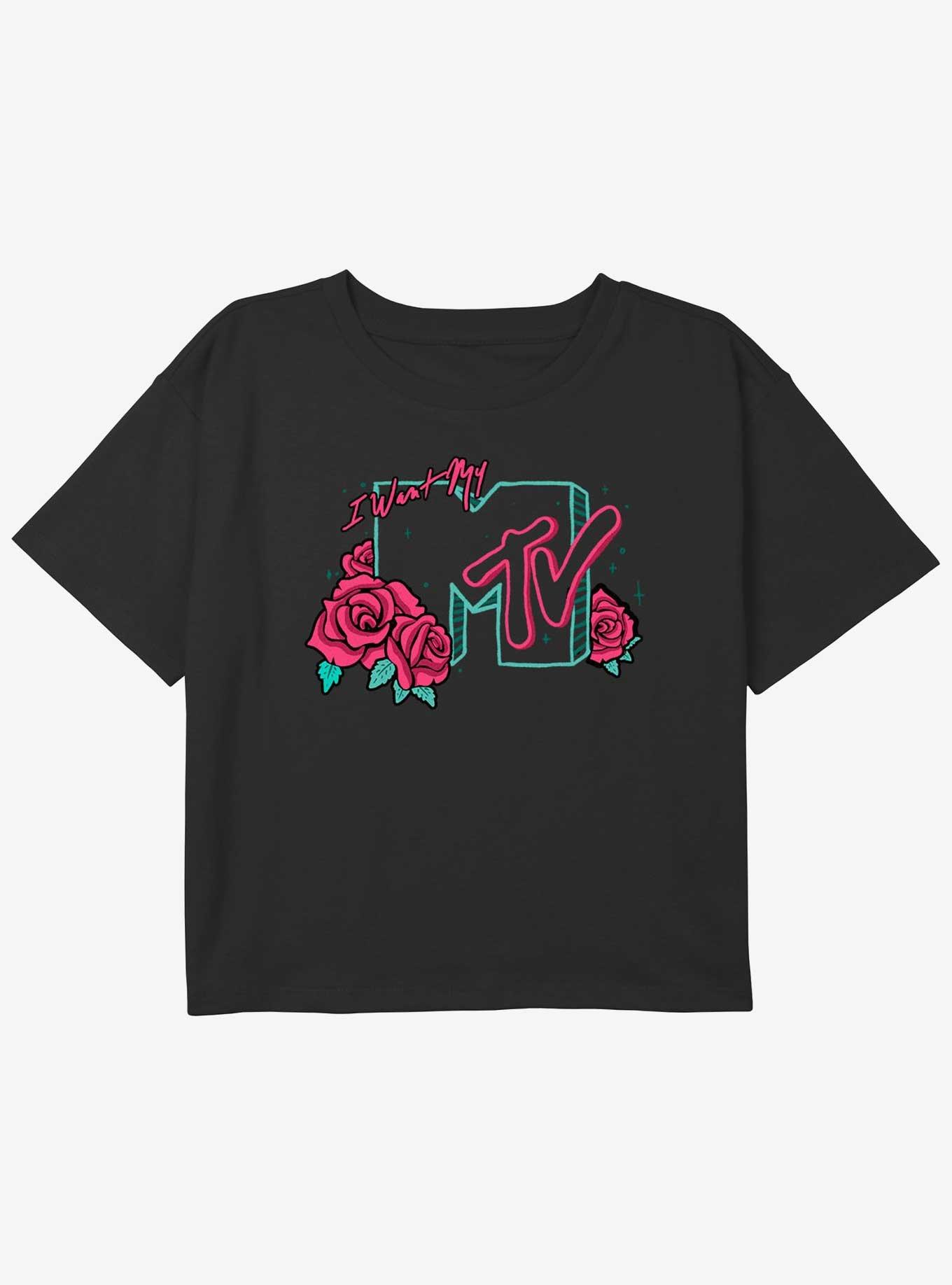 MTV Rose Logo Youth Girls Boxy Crop T-Shirt