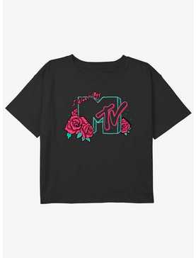 MTV Rose Logo Youth Girls Boxy Crop T-Shirt, , hi-res