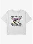MTV NYC Y2K Butterfly Youth Girls Boxy Crop T-Shirt, WHITE, hi-res