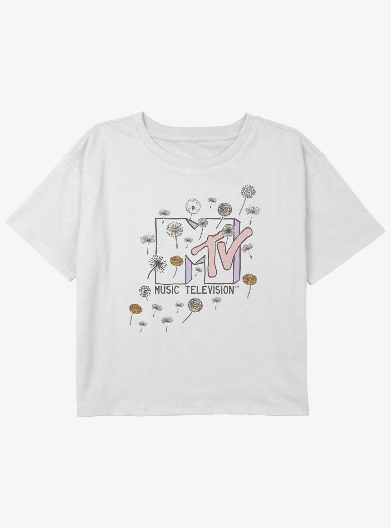 MTV Dandelion Logo Youth Girls Boxy Crop T-Shirt, , hi-res