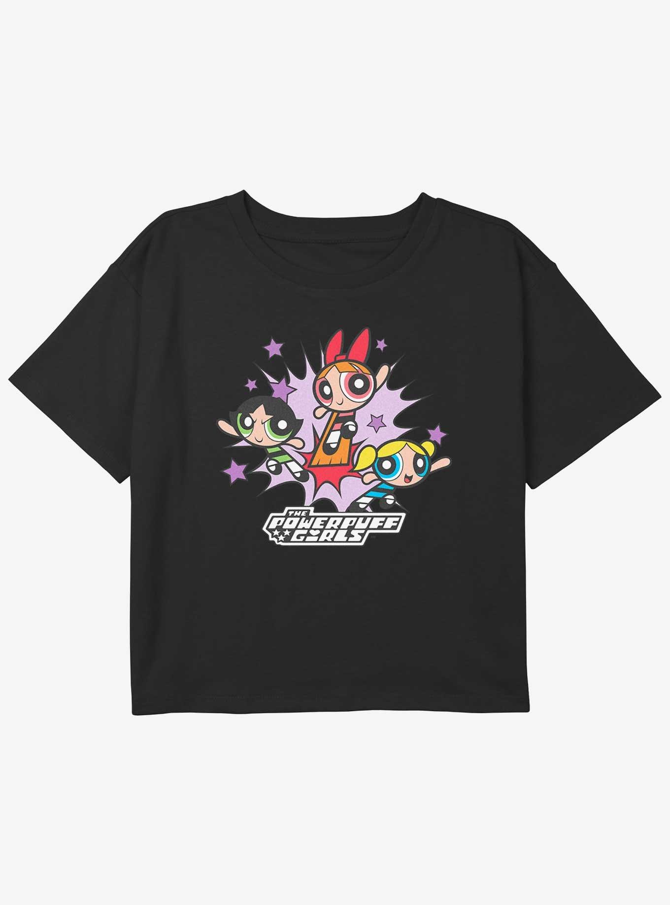 The Powerpuff Girls Power Burst Youth Girls Boxy Crop T-Shirt, , hi-res