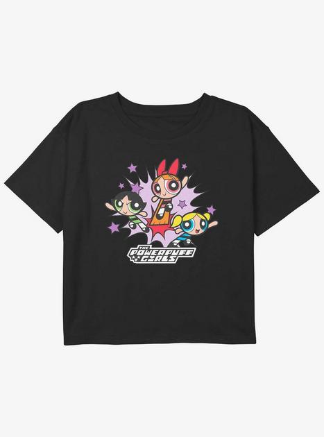 The Powerpuff Girls Power Burst Youth Girls Boxy Crop T