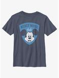 Disney100 Mickey Mouse Club Shield Youth T-Shirt, NAVY HTR, hi-res