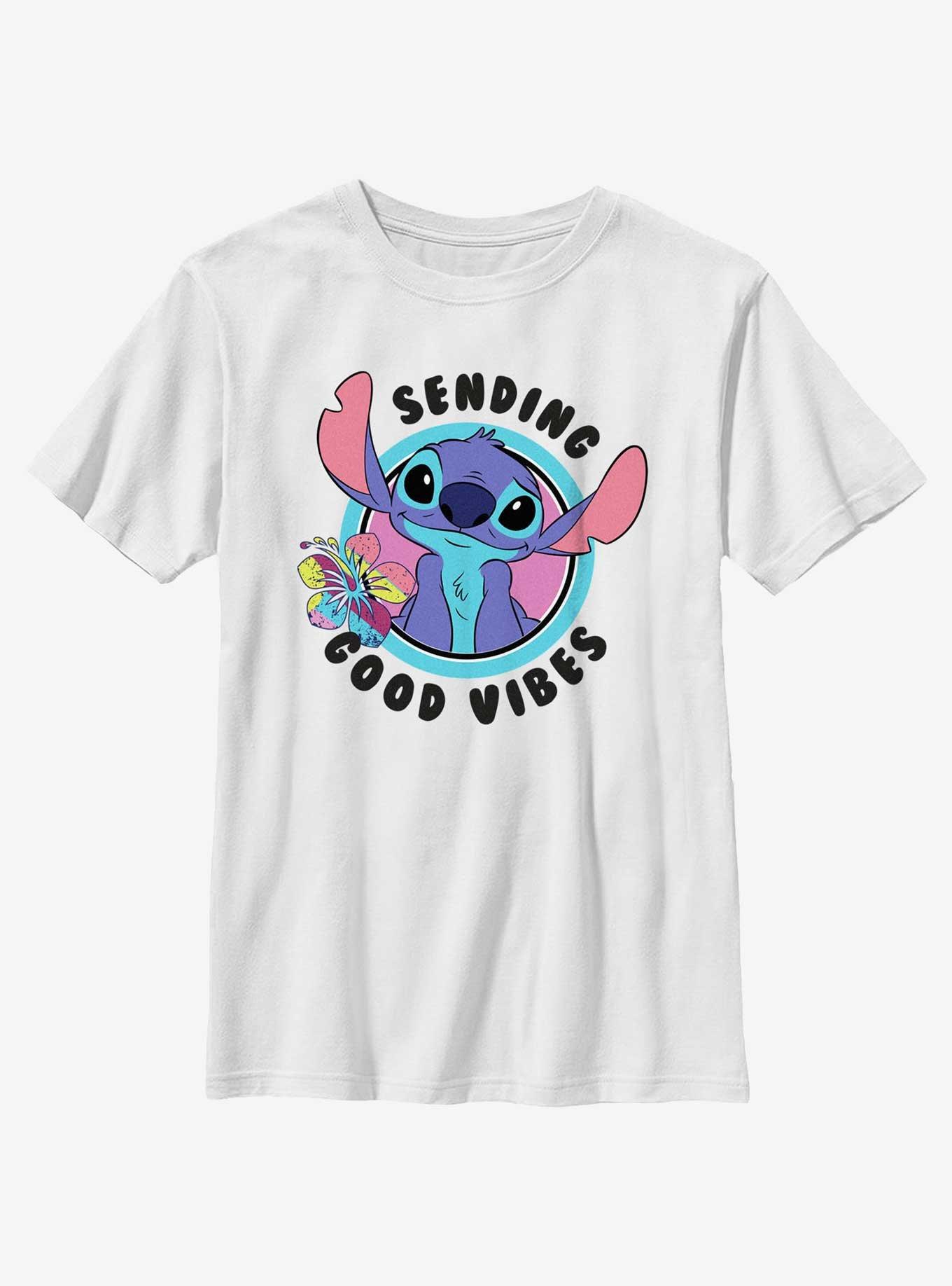 Disney Lilo & Stitch Sending Good Vibes Youth T-Shirt, , hi-res