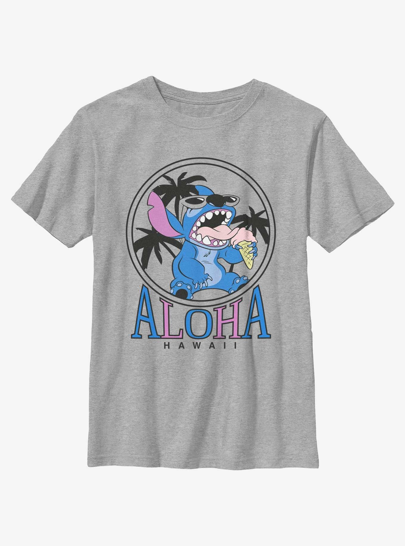 Disney Lilo & Stitch Aloha Hawaii Stitch Icon Youth T-Shirt, ATH HTR, hi-res