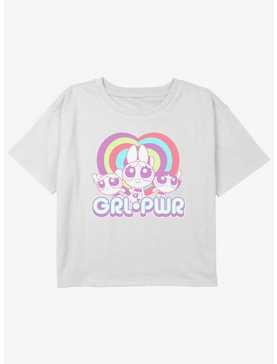 The Powerpuff Girls Pastel Grl Pwr Youth Girls Boxy Crop T-Shirt, , hi-res