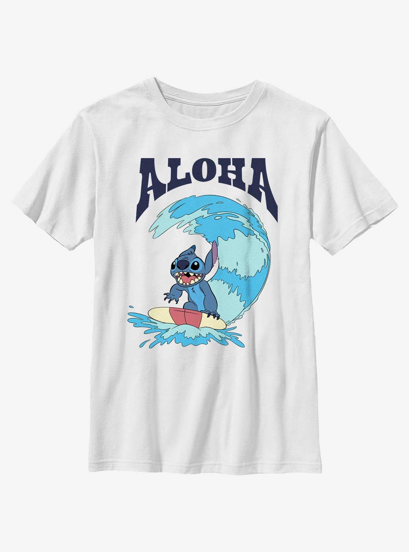 Disney Lilo & Stitch Aloha Stitch Youth T-Shirt, WHITE, hi-res