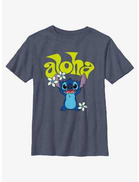 Disney Lilo & Stitch Aloha Stitch Flowers Youth T-Shirt, , hi-res
