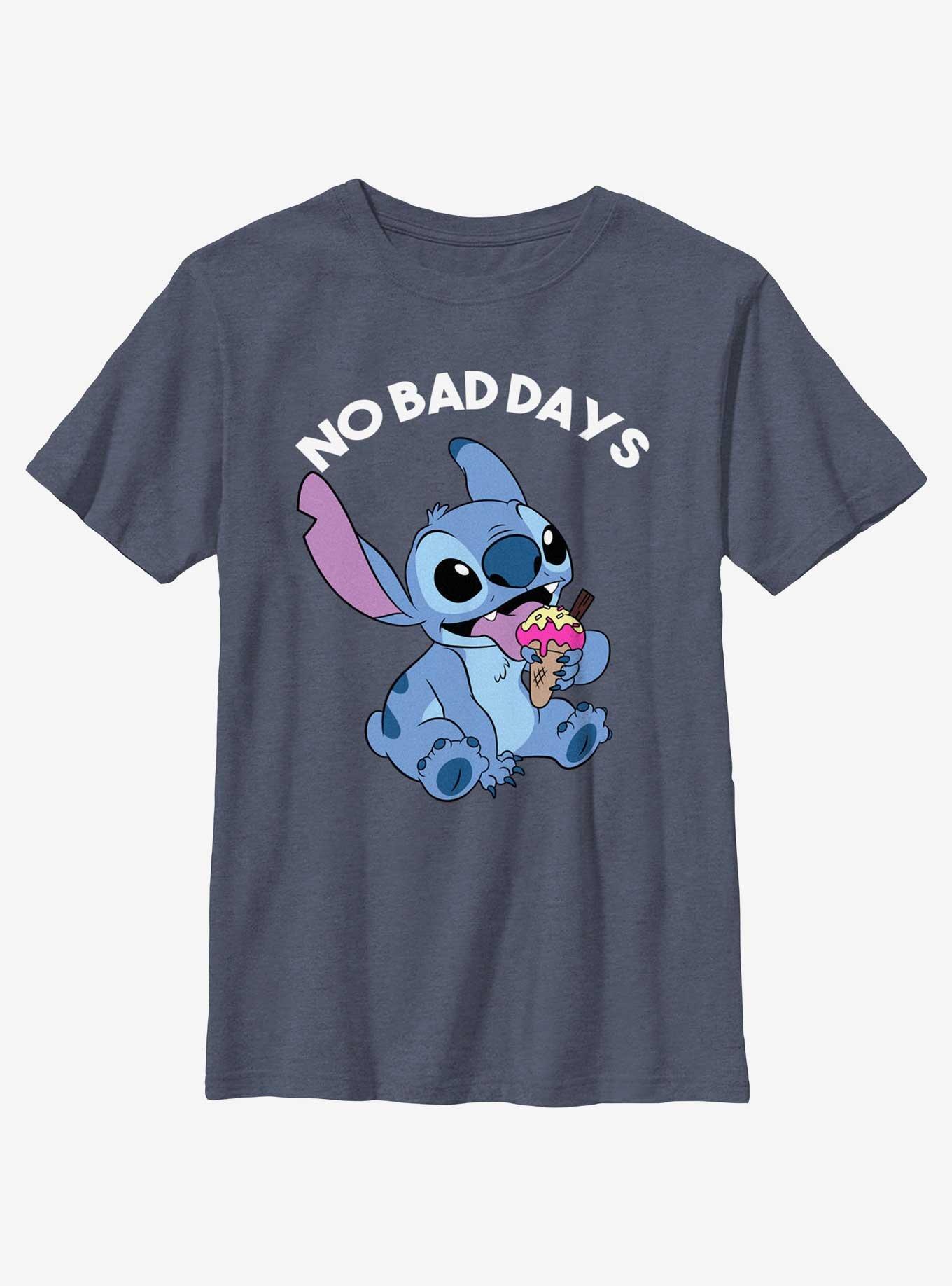 Disney Lilo & Stitch No Bad Days Stitch Youth T-Shirt, NAVY HTR, hi-res