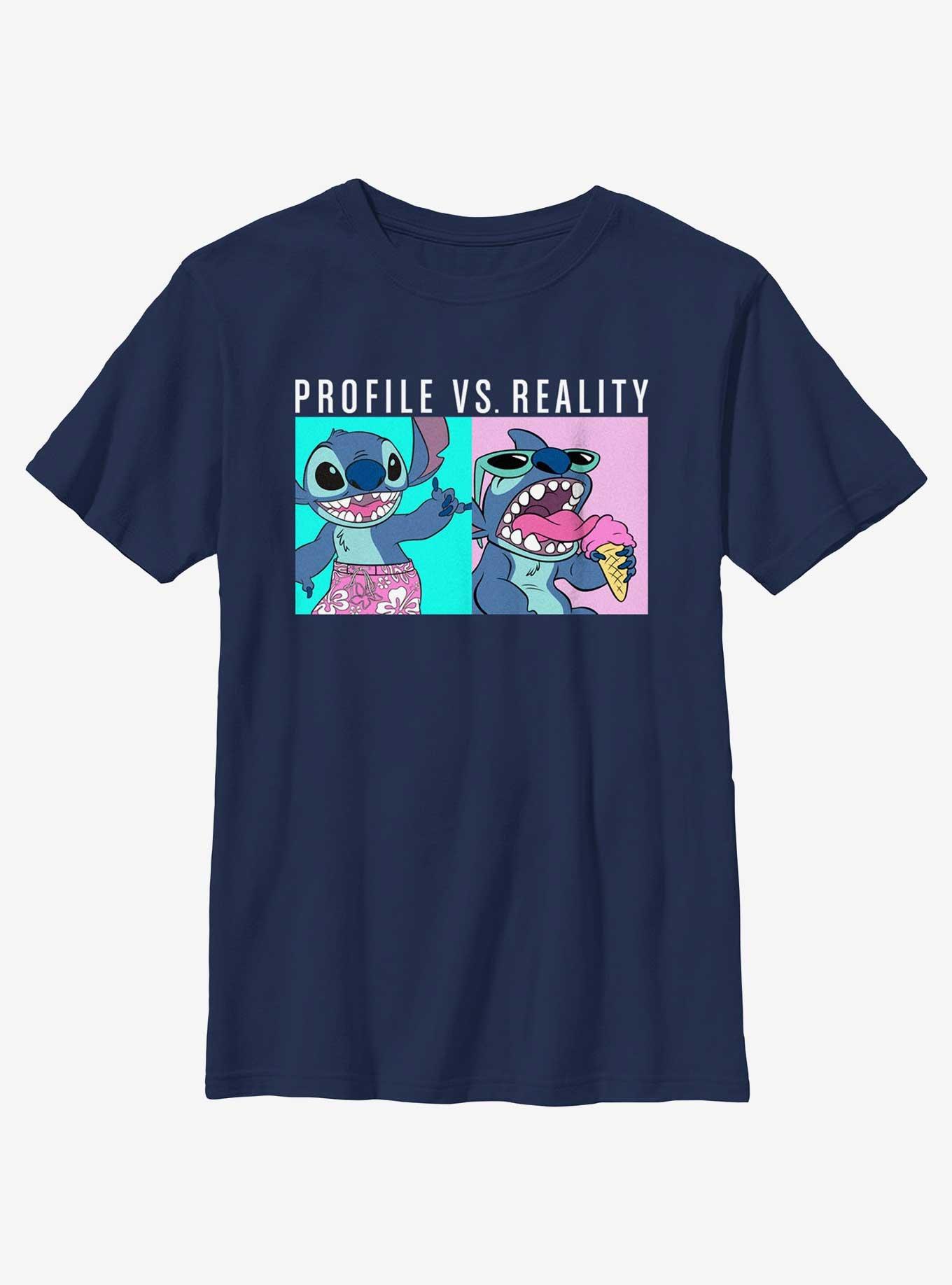 Disney Lilo & Stitch Profile Vs Reality Youth T-Shirt