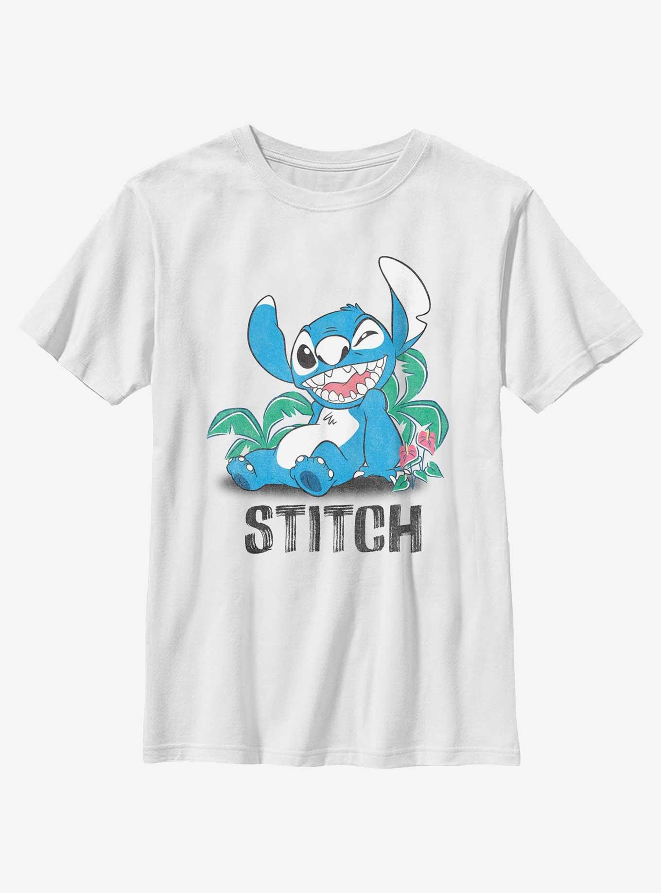 Disney Lilo & Stitch Wink Stitch Youth T-Shirt, WHITE, hi-res