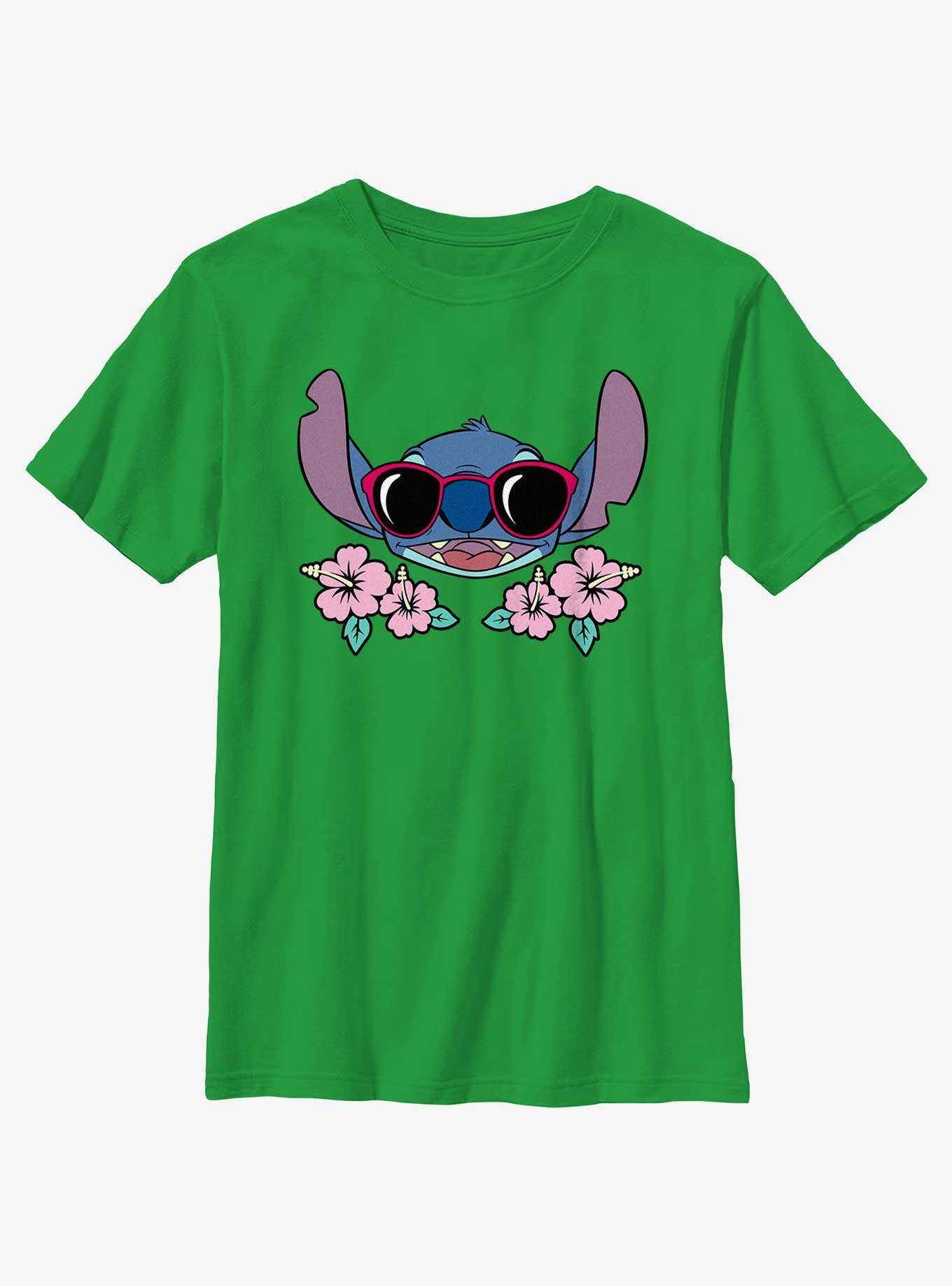 Disney Lilo & Stitch Shades Stitch Flowers Youth T-Shirt, , hi-res