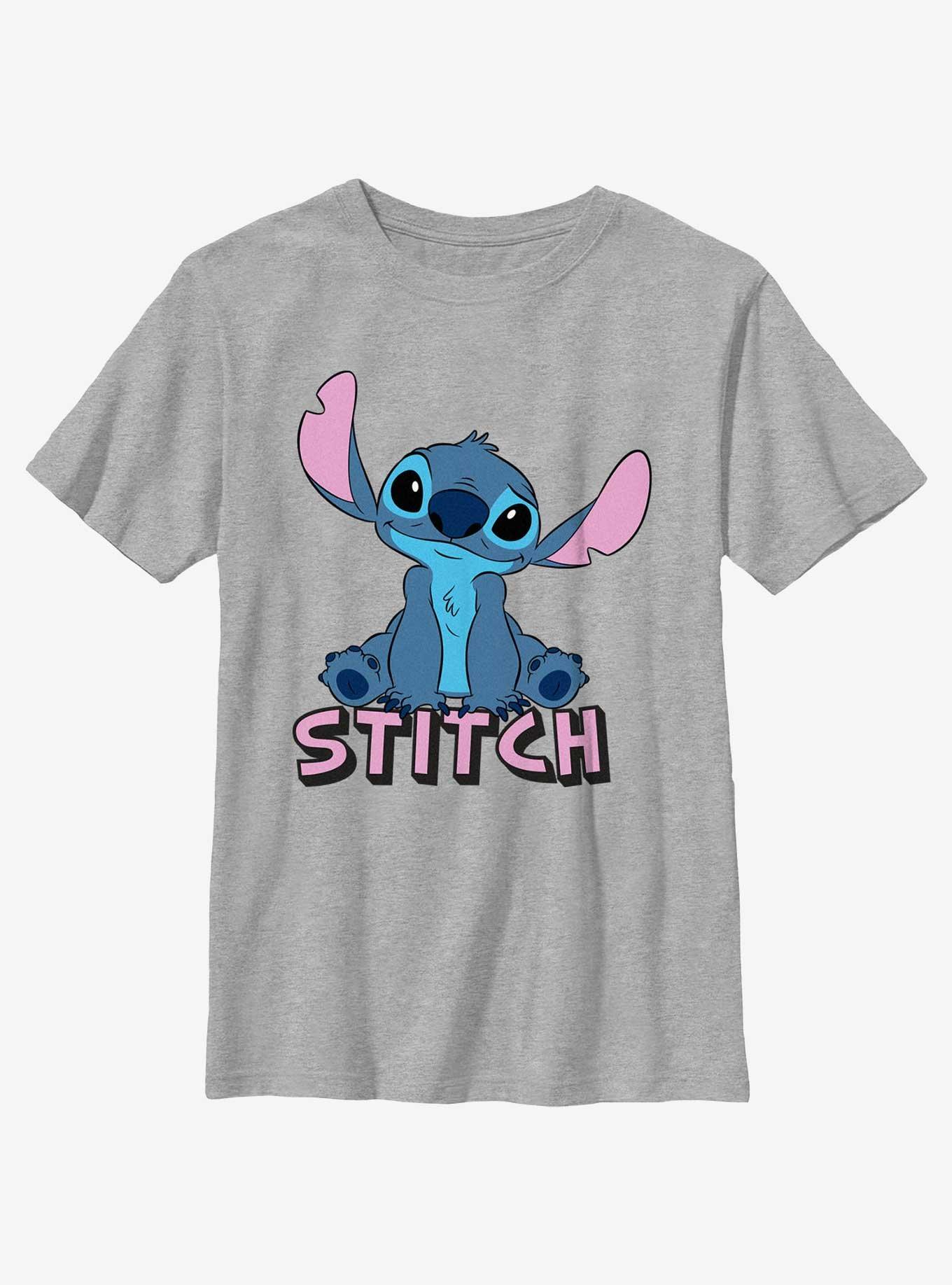 Disney Lilo & Stitch Just Chilling Stitch Youth T-Shirt, ATH HTR, hi-res