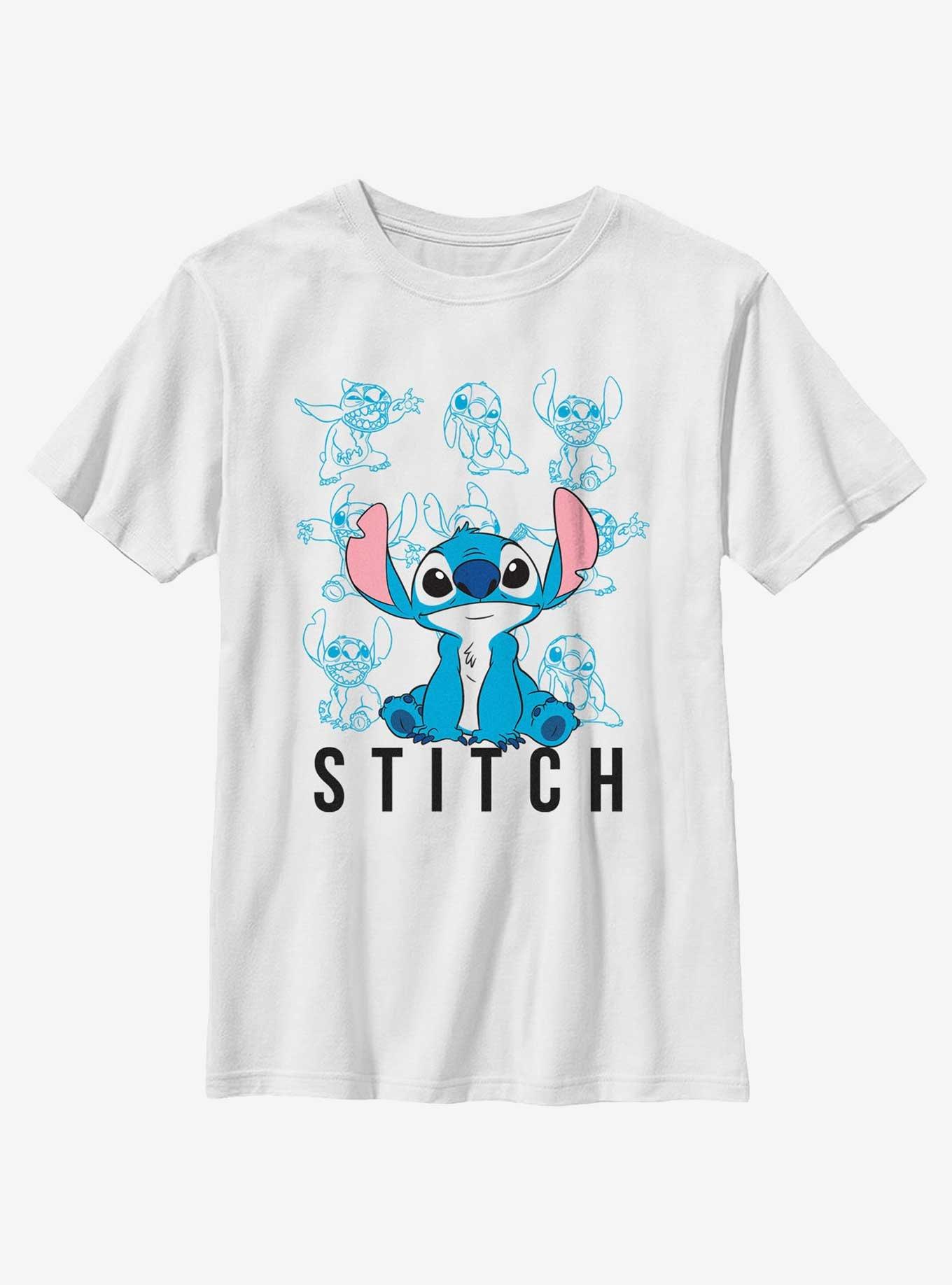 Disney Lilo & Stitch Stitch Poses Youth T-Shirt, WHITE, hi-res