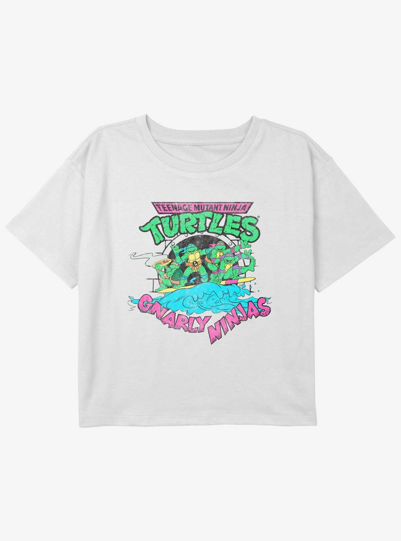 Teenage Mutant Ninja Turtles Gnarly Ninjas Youth Girls Boxy Crop T-Shirt, , hi-res