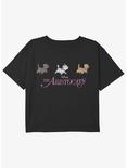 Disney The Aristocats Railroad Walk Youth Girls Boxy Crop T-Shirt, BLACK, hi-res