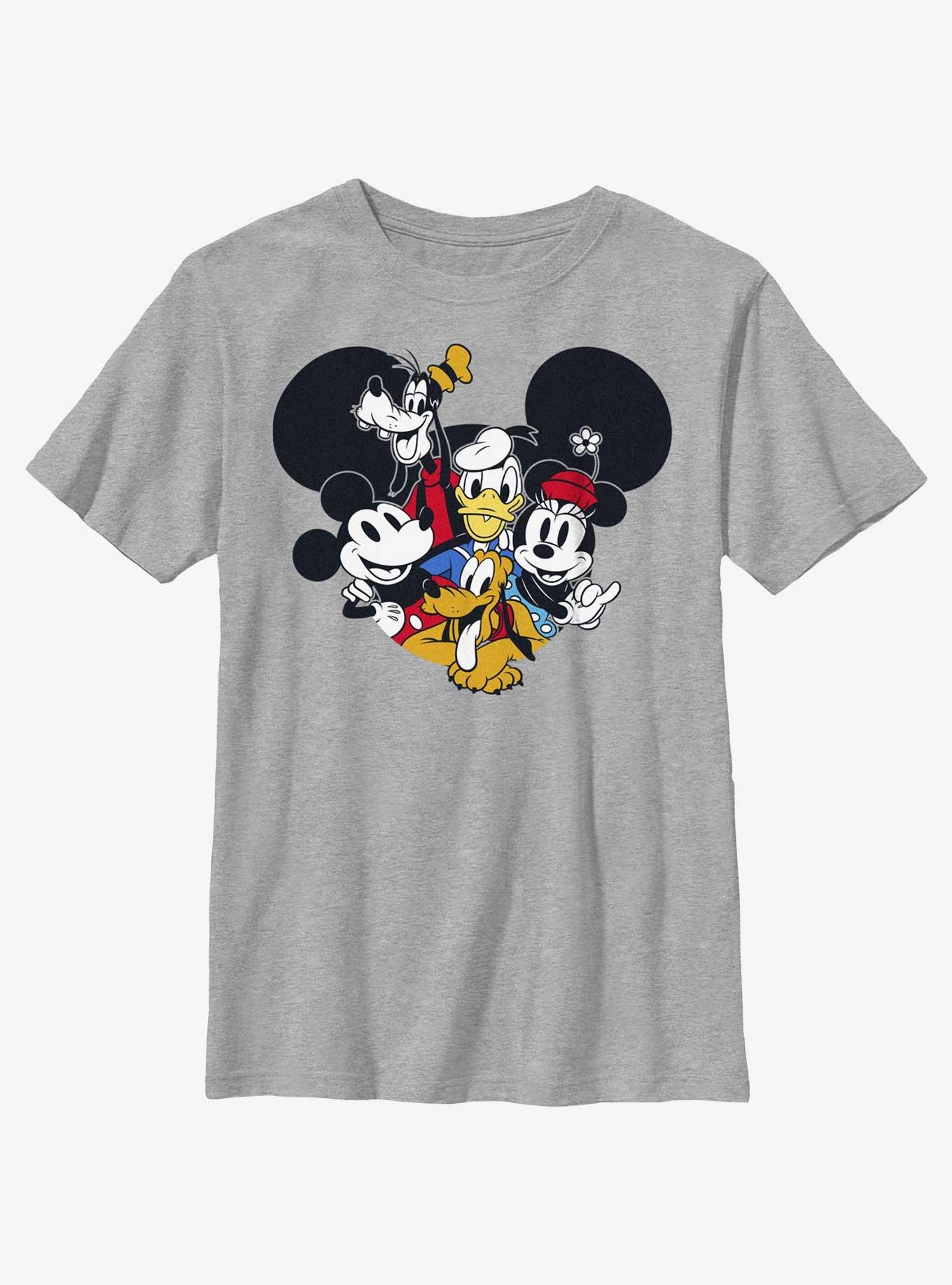 Disney Mickey Mouse Characters Grouped Together Youth T-Shirt, ATH HTR, hi-res