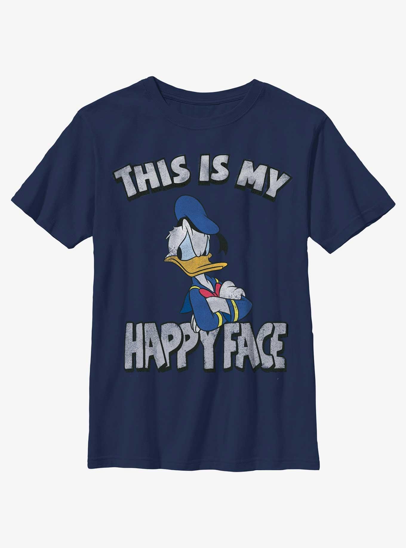 Disney Donald Duck This Is My Happy Face Youth T-Shirt, , hi-res