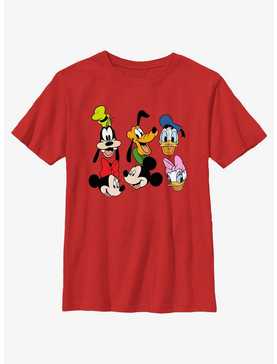 Disney Mickey Mouse Friend Group Head Icons Youth T-Shirt, , hi-res