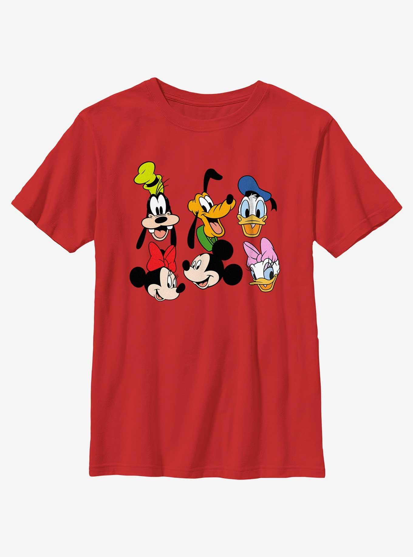 Disney Mickey Mouse Friend Group Head Icons Youth T-Shirt, , hi-res