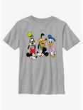 Disney Mickey Mouse Friend Group Head Icons Youth T-Shirt, ATH HTR, hi-res
